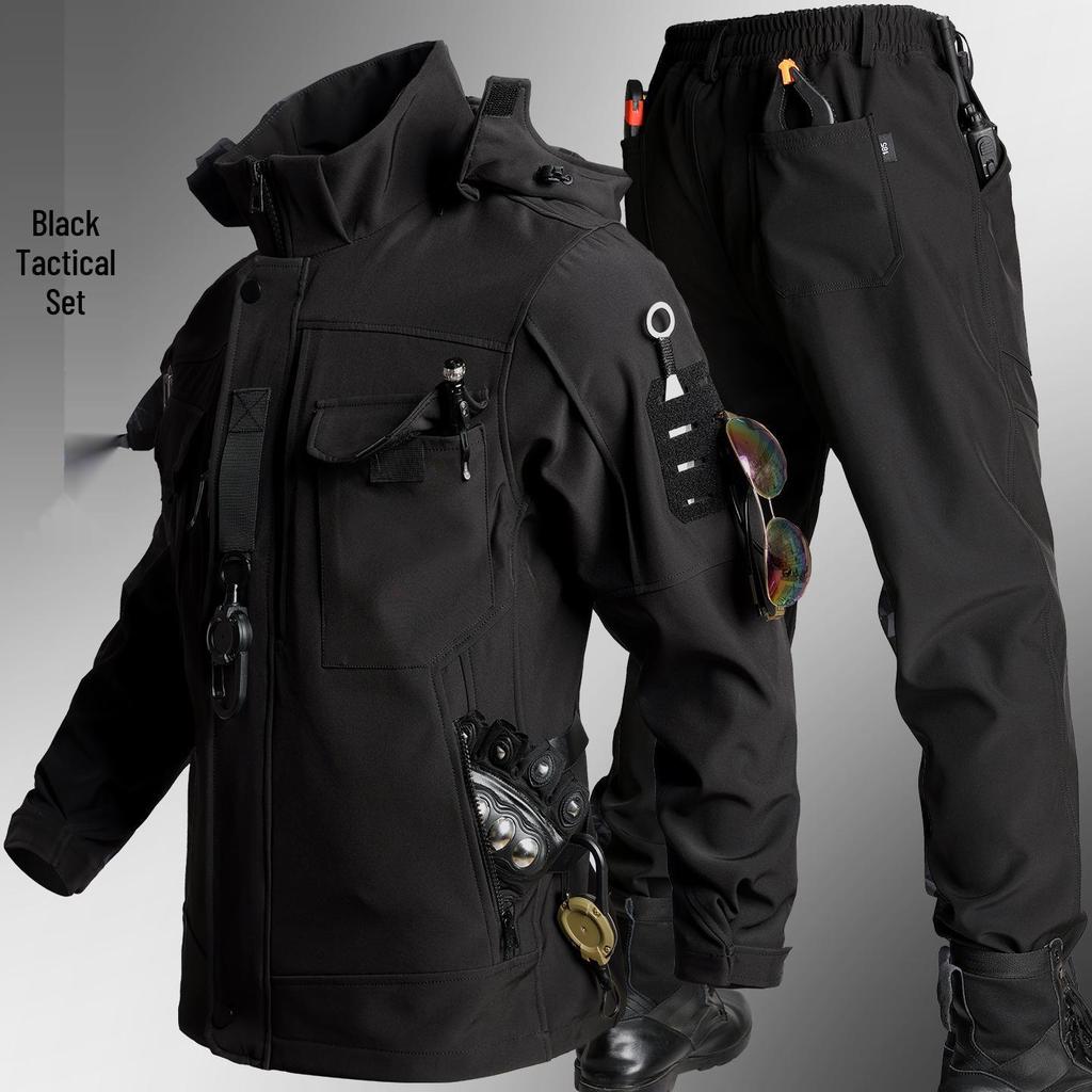 Men's Durable Waterproof Camouflage Jacket & Pants Set - Breathable Workwear for Spring & Autumn Outdoor, Tactical, and Mountaineering Use