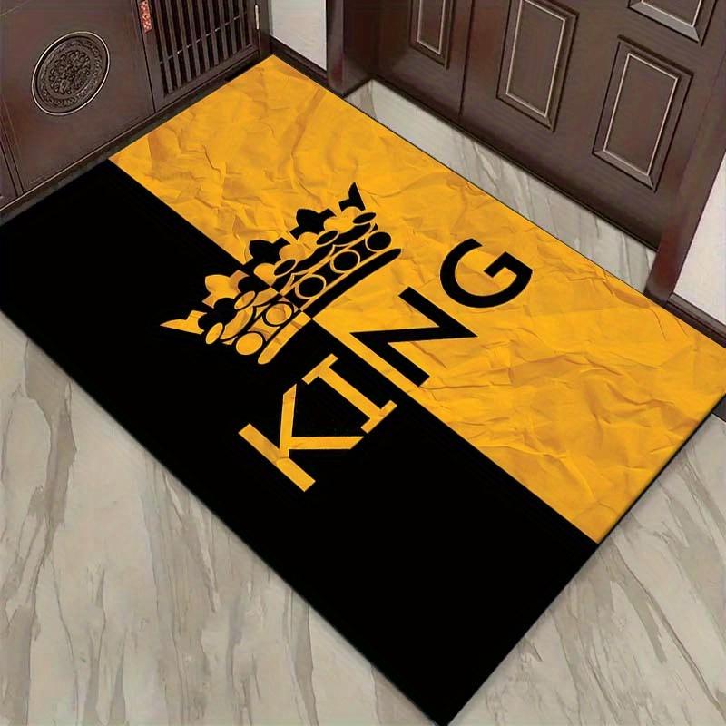 

King Crown Pattern Non-Slip Washable Polyester Carpet-Large, Durable Carpet Chair Cushion, Ideal for Home Decor 50x80cm