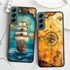 Compass Map Voyage Phone Case For Samsung Galaxy S22 S25 Ultra S21 S10 Plus S26 Edge S20 S23 S24 FE Cover Silicone Soft TPU