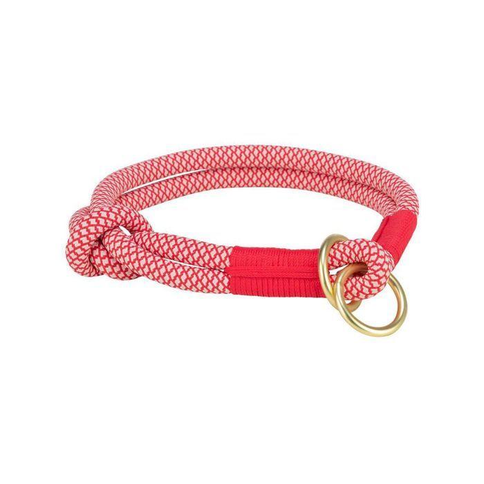 Collier Semi-étrangleur - Trixie - Soft Rope - Rouge - Moyen - Réducteur De Traction Réglable