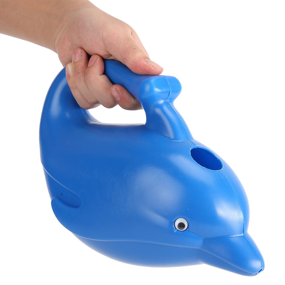 1200ml Outdoor Kinder Kunststoff Cartoon Tier Gießkanne Strand Spielzeug Gartenarbeit Streuen PotBlue