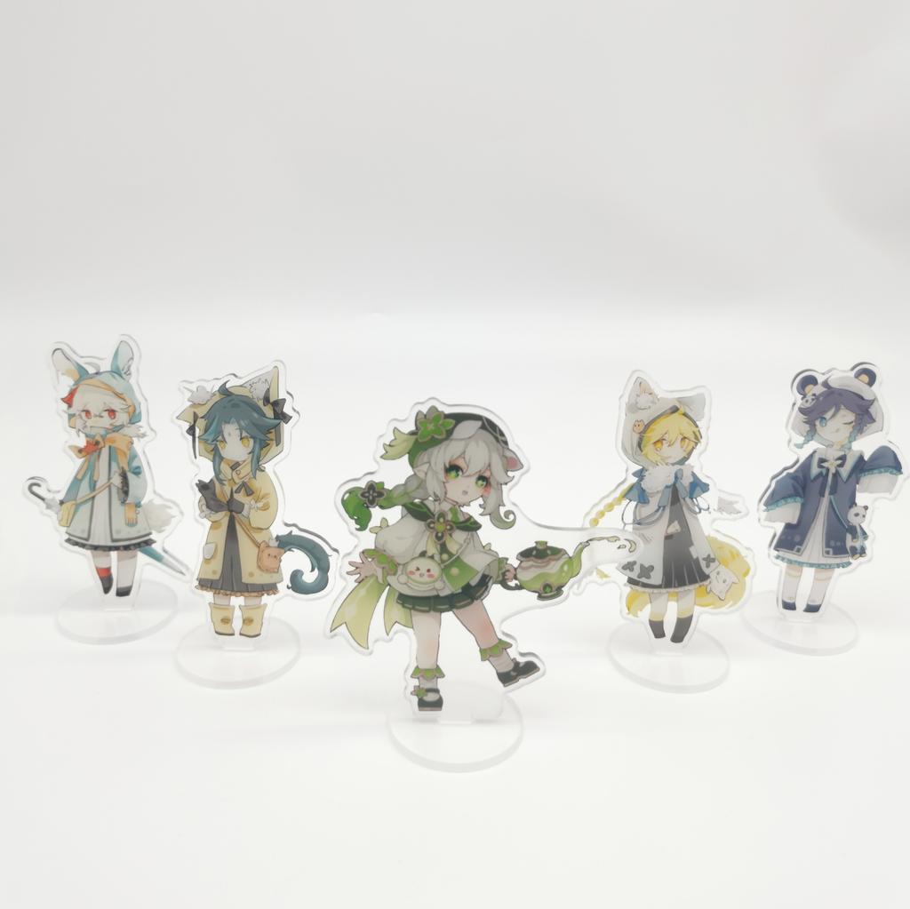 Anime Venti Scaramouche Card Cosplay Desktop Decoration Acrylic Standing Plate Gifts