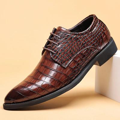 Scarpe in Pelle da Uomo di Marca di Lusso con Lacci Punta Acuta Derby Oxford Stampate Casual Scarpe Eleganti da Uomo Scarpe da Cerimonia per Uomo