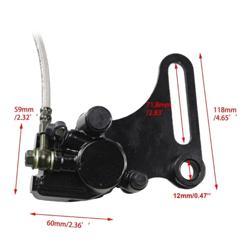 12mm Rear Disc Hydraulic Brake Assembly Caliper with Brake Pad Used for SDG SSR 107 110 125 BK12 Dirt Pit Bike Black