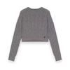Yingjie M Women's Grey French Retro Ribbed Knit Pullover Sweater 220576 - Autumn/Winter 2022