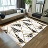 Luxury Marble Geometric Area Rug Gold Foil Abstract Print Non-Slip Floor Mat for Living Room Bedroom Modern Home Decor Gift