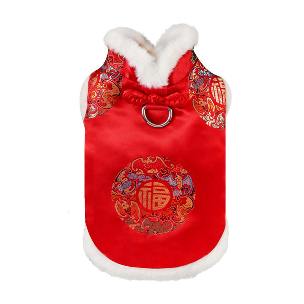 Pet Thickened Cloaks Chinese New Years Dog Clothes Winter Warmth Costume for New Year Celebrations