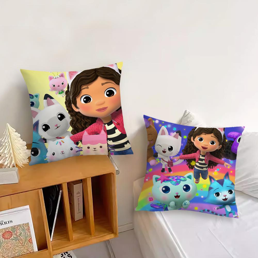 Cartoon G-Gabbys Lovely D-Dollhouse Pillow Case Sofa Living Room Headboard Bedroom Backrest Cushion Square Cushion Nap Time