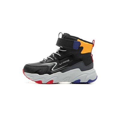 Li Ning YOUNG Synthetic Leather Comfortable Slip Resistant Cushioning Rebound Thermal High Top Kids Lifestyle Shoes YKNU102-31