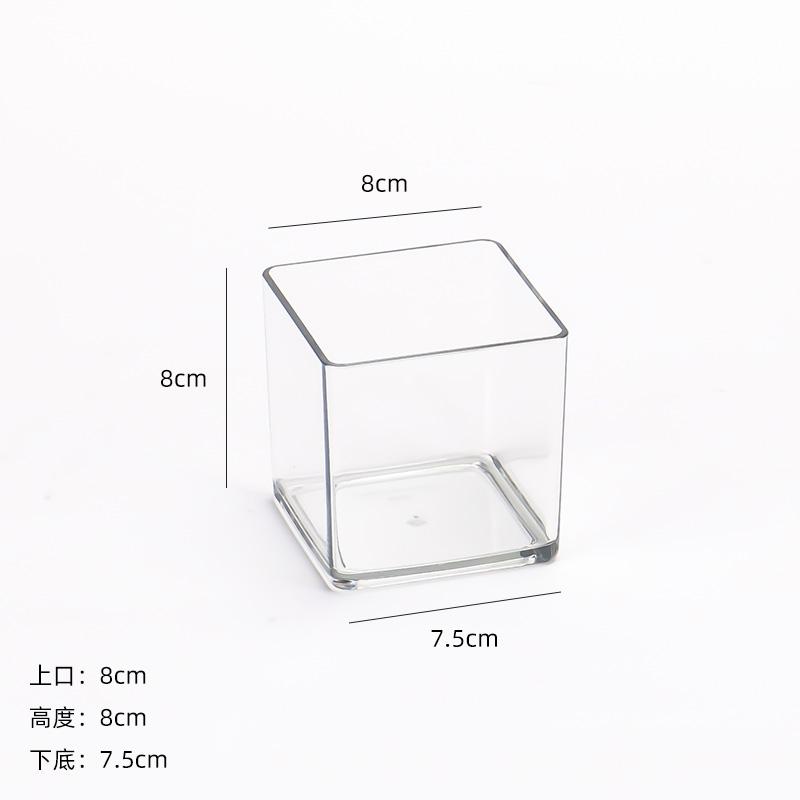 Square Acrylic Flower Box Clear Vase Flowers Green Plants Flower Arrangement Hydroponic Container Square Box Floral Material