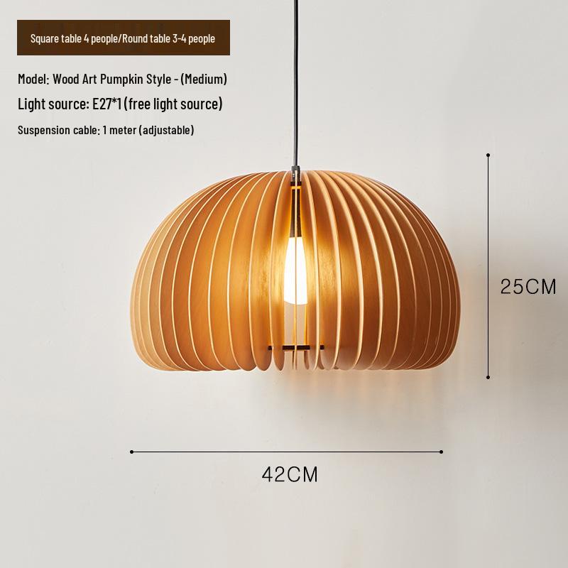 Zen Japanese Wood Pendant Light for Tea Rooms, Restaurants, Bedrooms, and Living Rooms