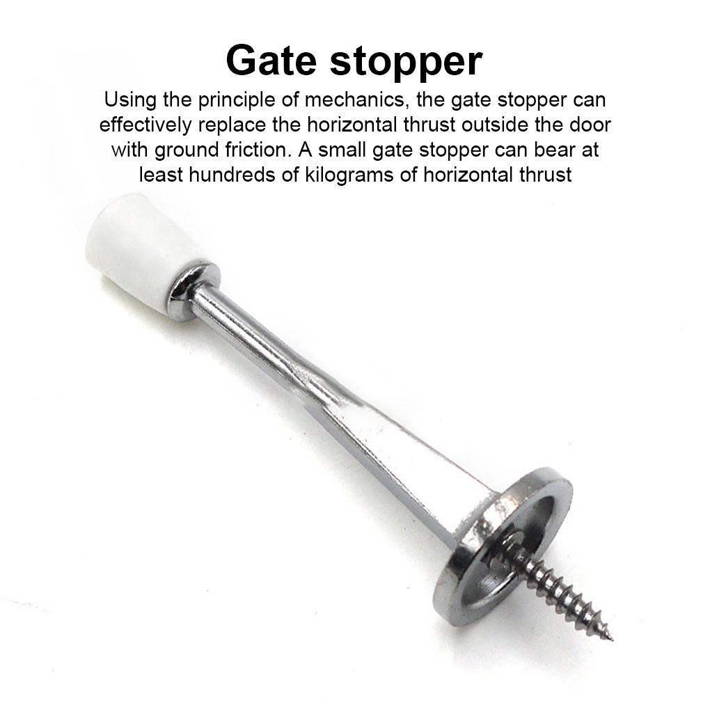 Door Stop Wear-resistant Flexible Zinc Alloy Plastic Plug Rustproof Gate Stopper Silent Stable Easy Installment Doorstops