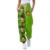 Women's Casual Fashion Christmas Print Sweatpants With Drawstring Waistband And Cuffed Legs