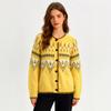 Lazy Style Fair Island Alpaca Wool Knitted Cardigan Autumn/Winter New Loose Sweater Women's Jacket