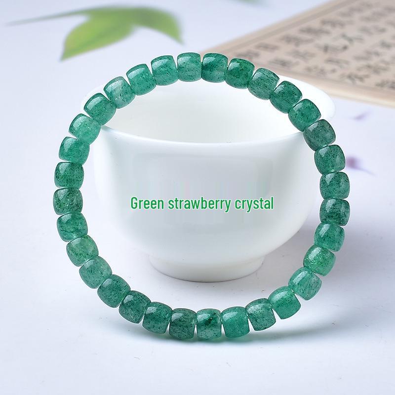 Multicolored Rainbow White Crystal Bracelet with Strawberry Crystal Beads for Women Natural Approx. 5*6mm