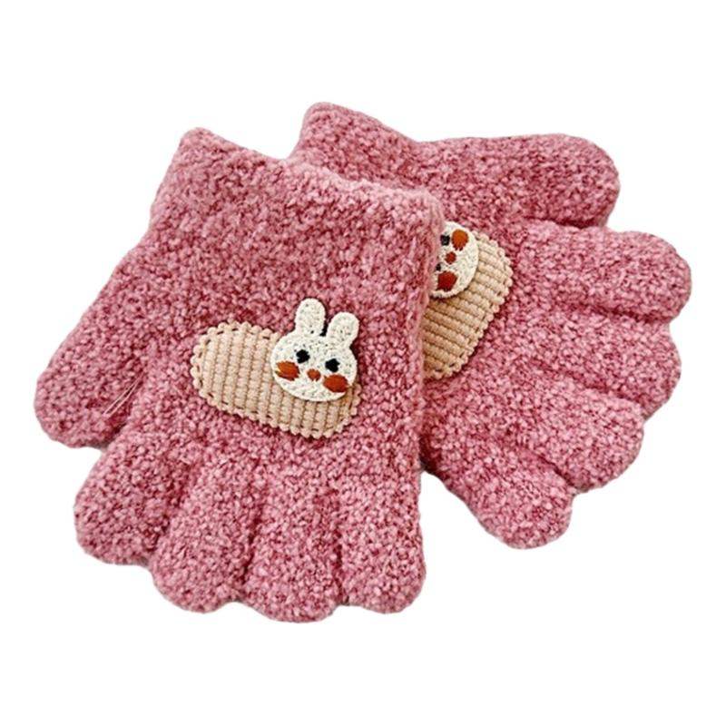 Cosy Winter Gloves for Kids Ages 1 To 3 Year Soft and Warm Five Finger Mittens 69HE