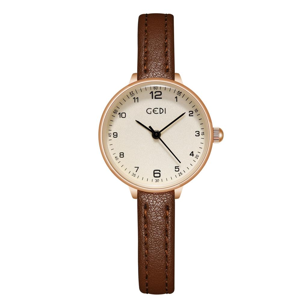 Simple Niche Student Watch Retro Compact Disc Belt Watch Women'S Premium Quartz Watch