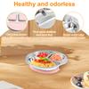 Baby Safe Stainless Steel Dining Plate Suction Children Dishes Feeding Toddler Training Tableware Kids Baby Divided Plate Bowls