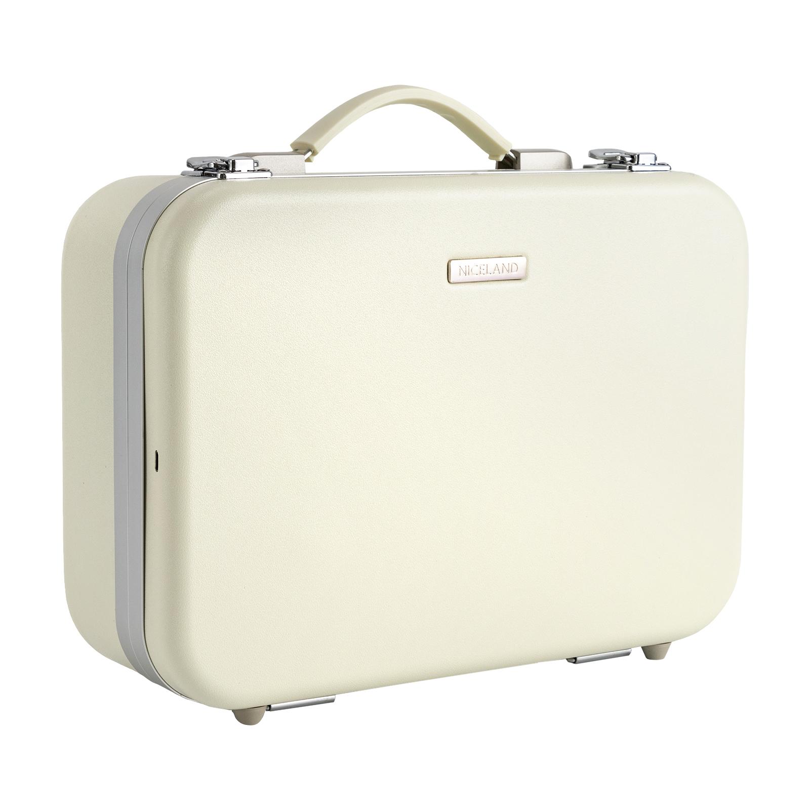 

LED Makeup Organizer Box with Mirror, Large Capacity Cosmetic Storage Case, Adjustable Dividers, 3 Color Mode Touch Light белый