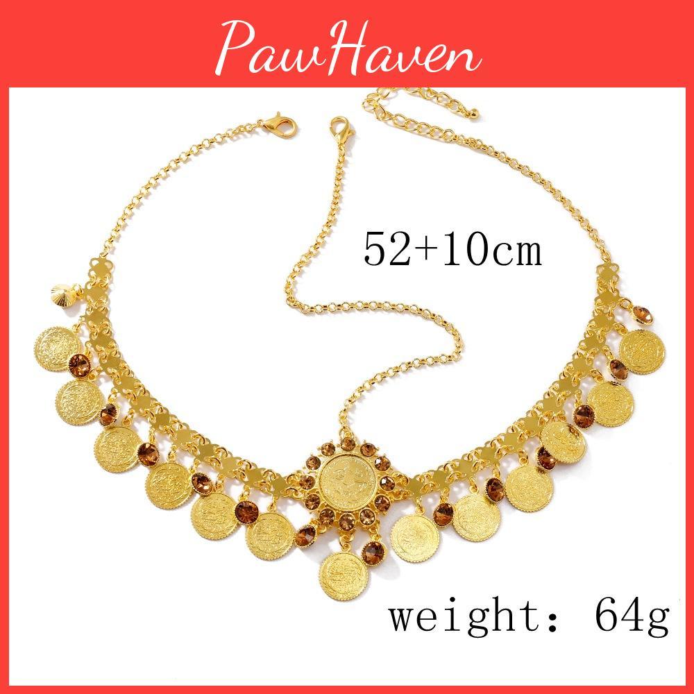 Simulation Fashion Gemstone Decoration Circular Tassel Design Headwear Gold