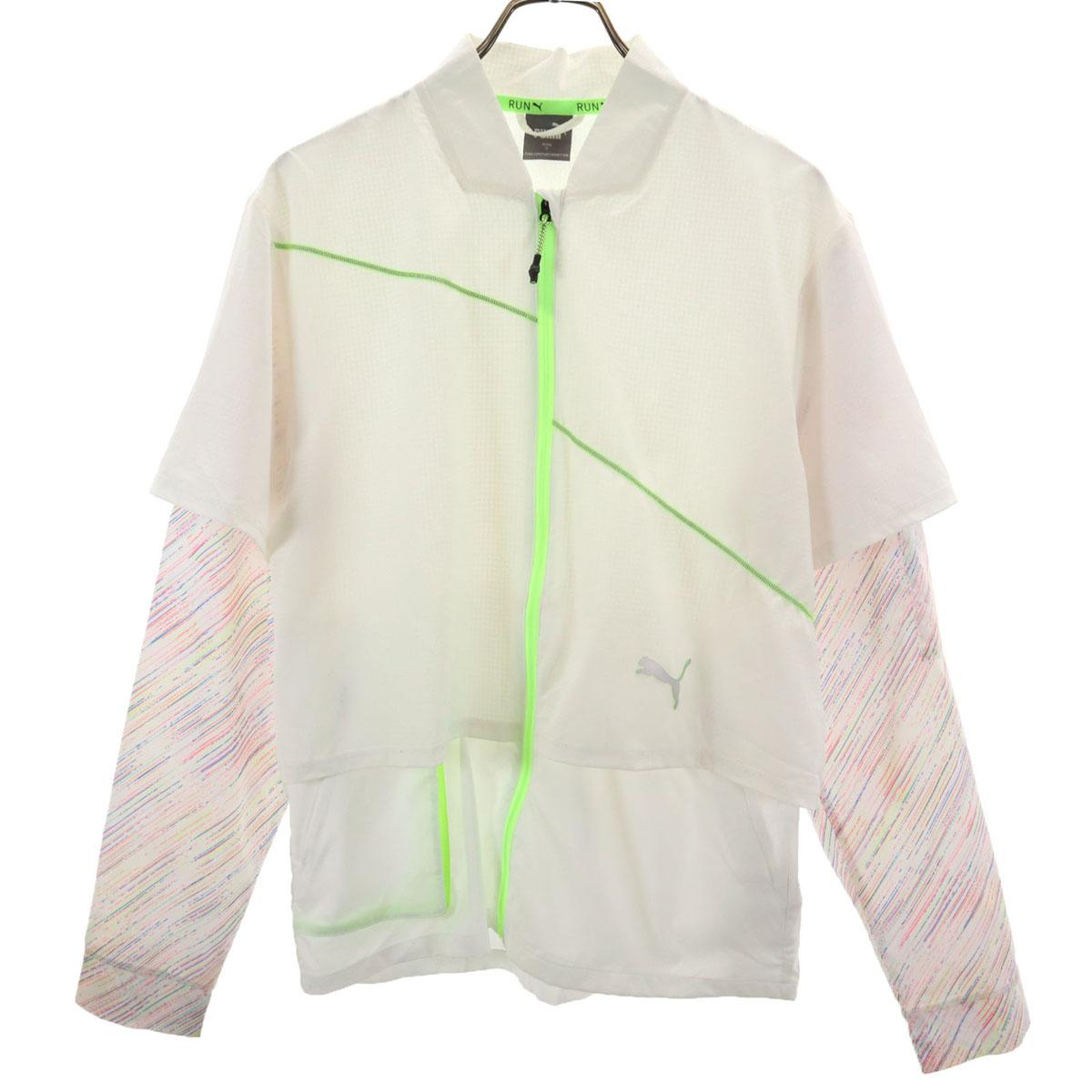 

PUMA running Layered Woven Ultra Jacket S white Men s Used