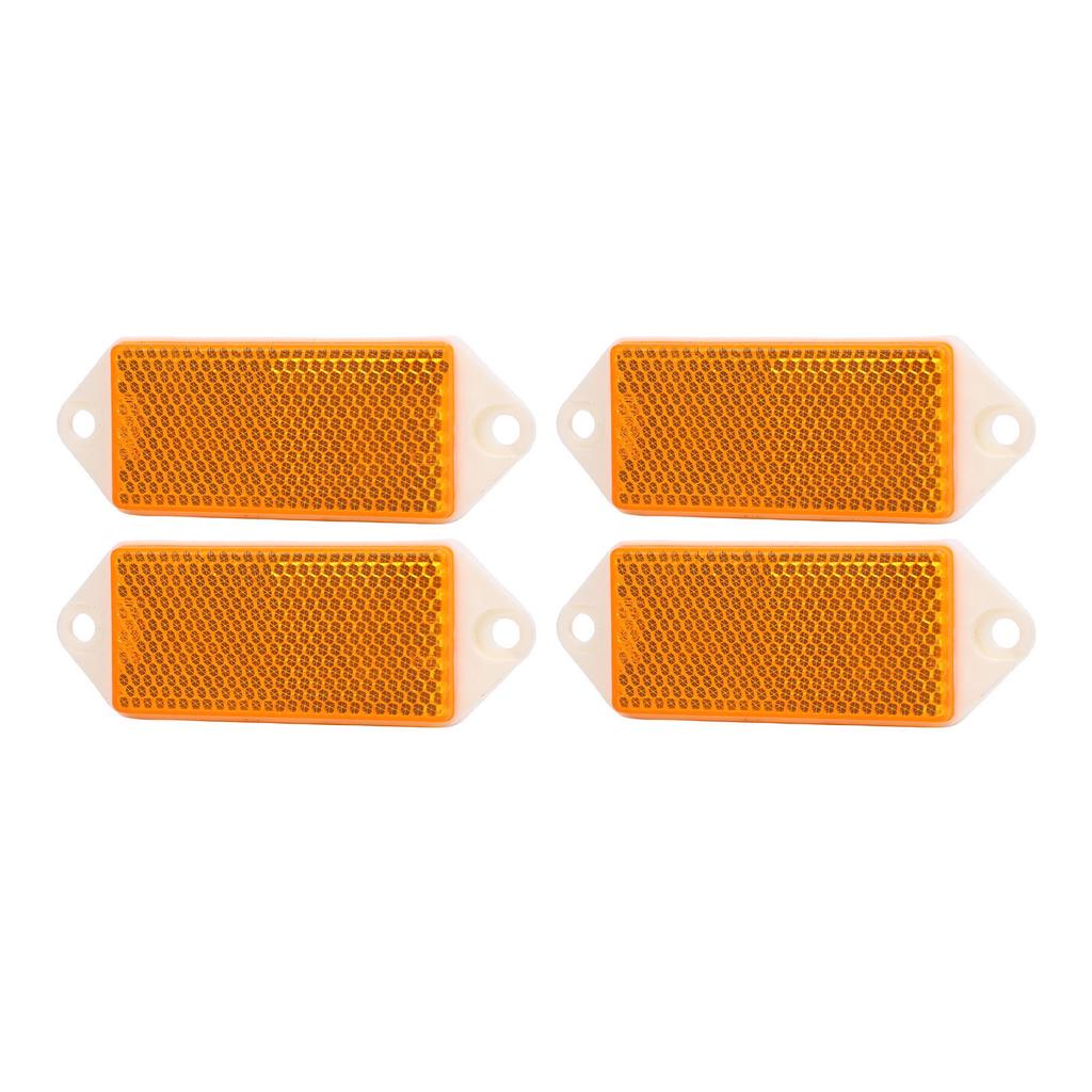 4pcs Rectangular Reflectors Screw On Plastic Enhance Traffic Safety Posts Reflectors for Trailer Truck Motorcycle Fence