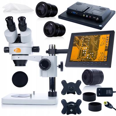 Trinocular Stereo Microscope Mercury Pro MSMP-T-PS1 – 8" Display | 7x-45x Zoom Range | Trinocular Head