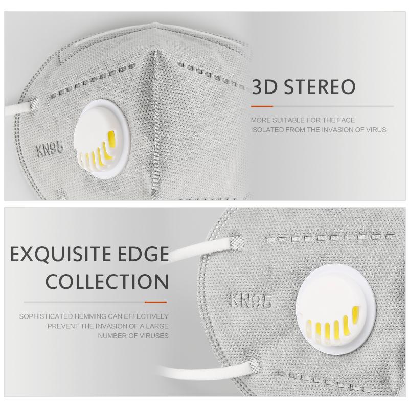 Buy 5/10pcs K95 Dustproof AntiFog Face Masks Valve Mask Protective