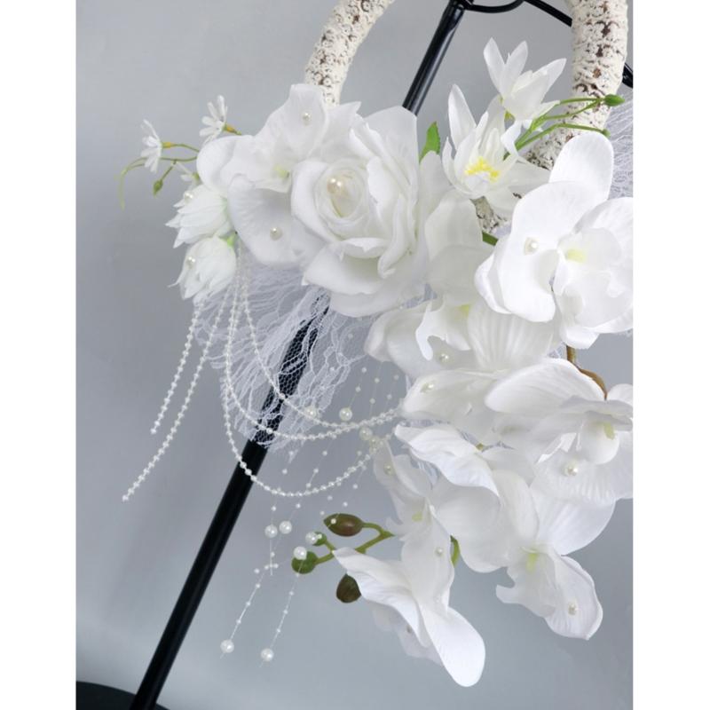 Wedding Wreath Wedding Corsages Wrist Corsages Flower Bracelets Wristband for Bridal Shower, Wedding Party