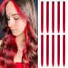 Long Straight Synthetic Black Hair Extensions Clip In  Colored Party Highlights Hairpieces for Women Kids Girls