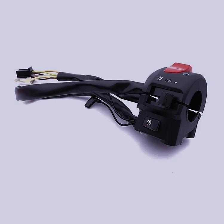 

Junchi QS125-5 Left Handlebar Control Switch: Brake Lever, Horn, Start, Turn Signal, and Headlight.