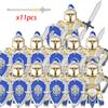 11Pcs Medieval Stormwind Soldiers Golden Knights Building Blocks Accessories Helmet Sword Weapons Action Figures Kids Toys Gifts