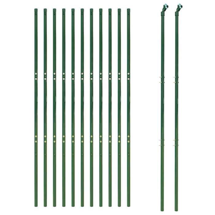 VidaXL Clôture en Treillis Métallique, Panneau de Clôture Décoratif, Barrière de Protection Jardin Patio Extérieur, Vert 154076