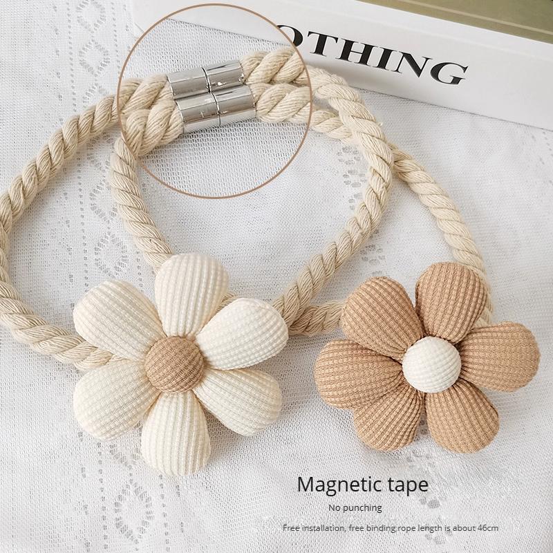 4/10 Pezzi Fascette per Tende Girasole Fermacappelli per Tende Margherita Tre Fiori Fiori Carini Fascette Decorative per Camera da Letto Tende
