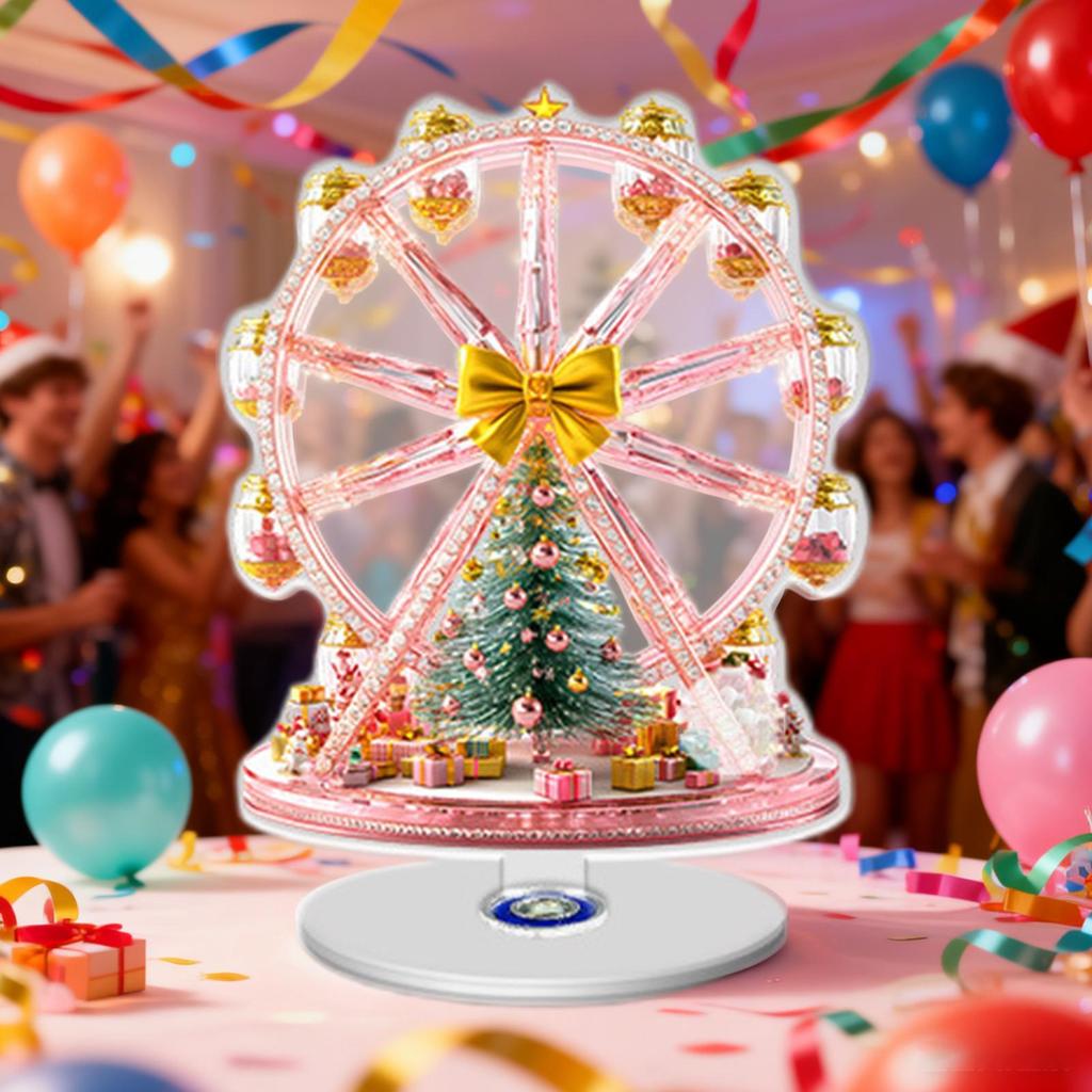2D flat acrylic Christmas Ferris wheel decoration ornament base rotatable ornament handicraft ornament gift