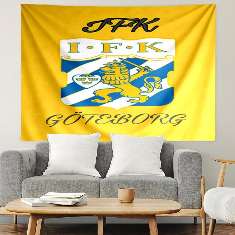 IFK Göteborg Wandteppich für Schlafzimmer, Wohnzimmer, Spielzimmer, Dekorations-Kunstzimmer Wandteppich Feiertags- und Geburtstagsgeschenke