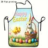 1pc Happy Easter Apron Suitable for Home Kitchen Cooking, BBQ, Baking & Parties - Apron with Bunny Egg Patterns, Holiday Gift for &, Easter Bunny Egg 