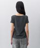 INSILENCE WOMEN Cotton Linen Natural Strap T-Shirt Charcoal