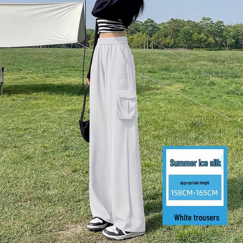 Women s High-Waisted Loose Straight-Leg Workwear Pants - Summer Casual Wide-Leg L