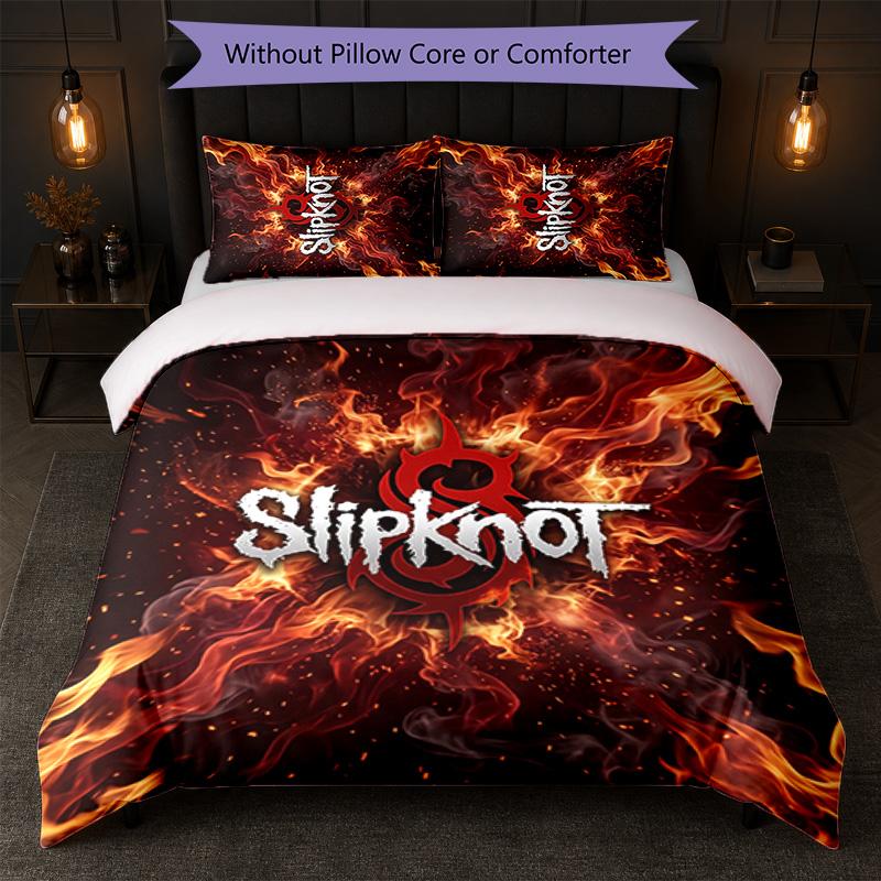Set Biancheria da Letto 3 Pezzi con Stampa Slipknot Copripiumino con Due Federe Biancheria da Letto Morbida per Camera da Letto Domestica