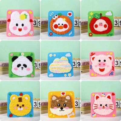 With Sticker DIY Embroidery Doll Set Stuffed Animal Cartoon Animal Felt Sewing Kit  Kids