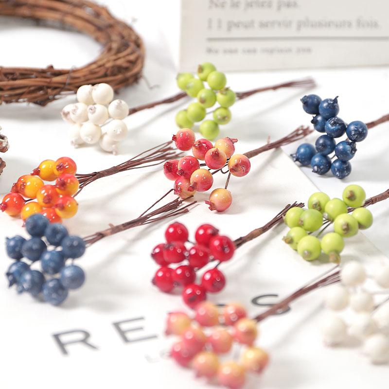 10cm Foam Christmas Berry Bouquet Artificial Flowers DIY Wreath Decoration for Home Room Wedding Decoration Candy Box Gifts