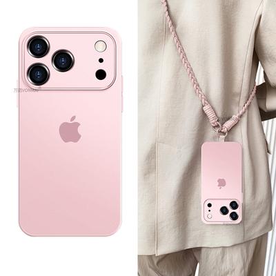 Ultra Thin Matte Phone Case For iPhone 17 Pro Max 17Air 16 17 Pro 15 With Crossbody Lanyard Camera Protection Coque Cover