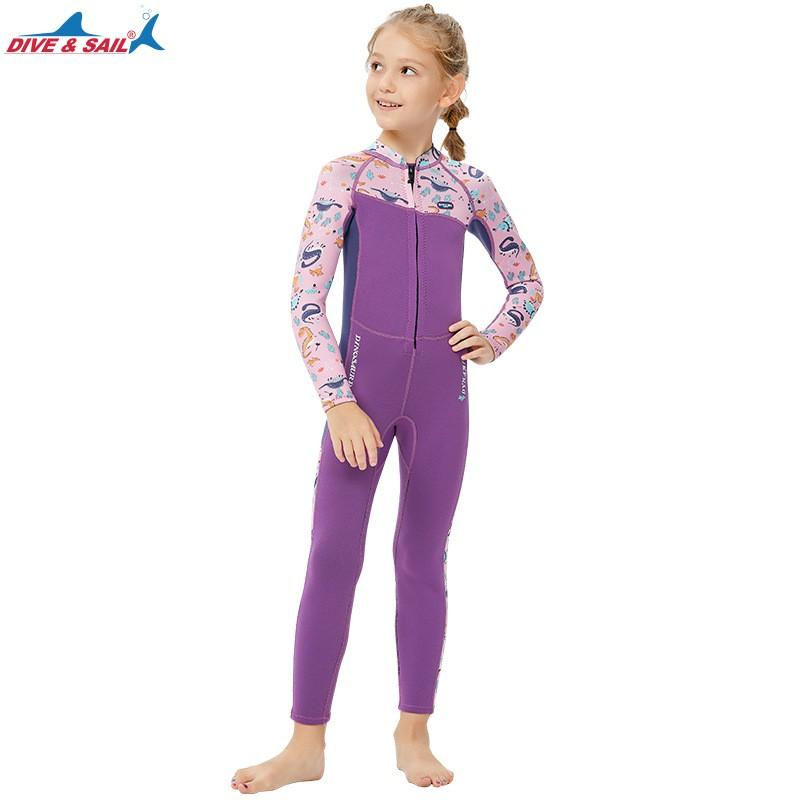 Kids 2.5mm Neoprene Wetsuit Full Body Long Sleeve Warm Swimming Suit Snorkeling Surfing Winter Fall