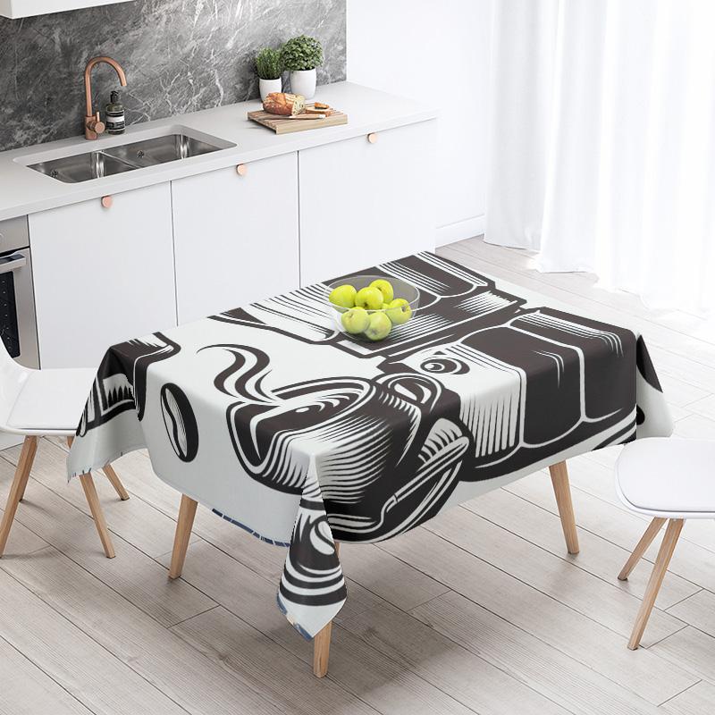 Abstract Art Food Illustration Tablecloth Oil-proof Tablecloth Waterproof Picnic Fabric Nordic Home Decoration