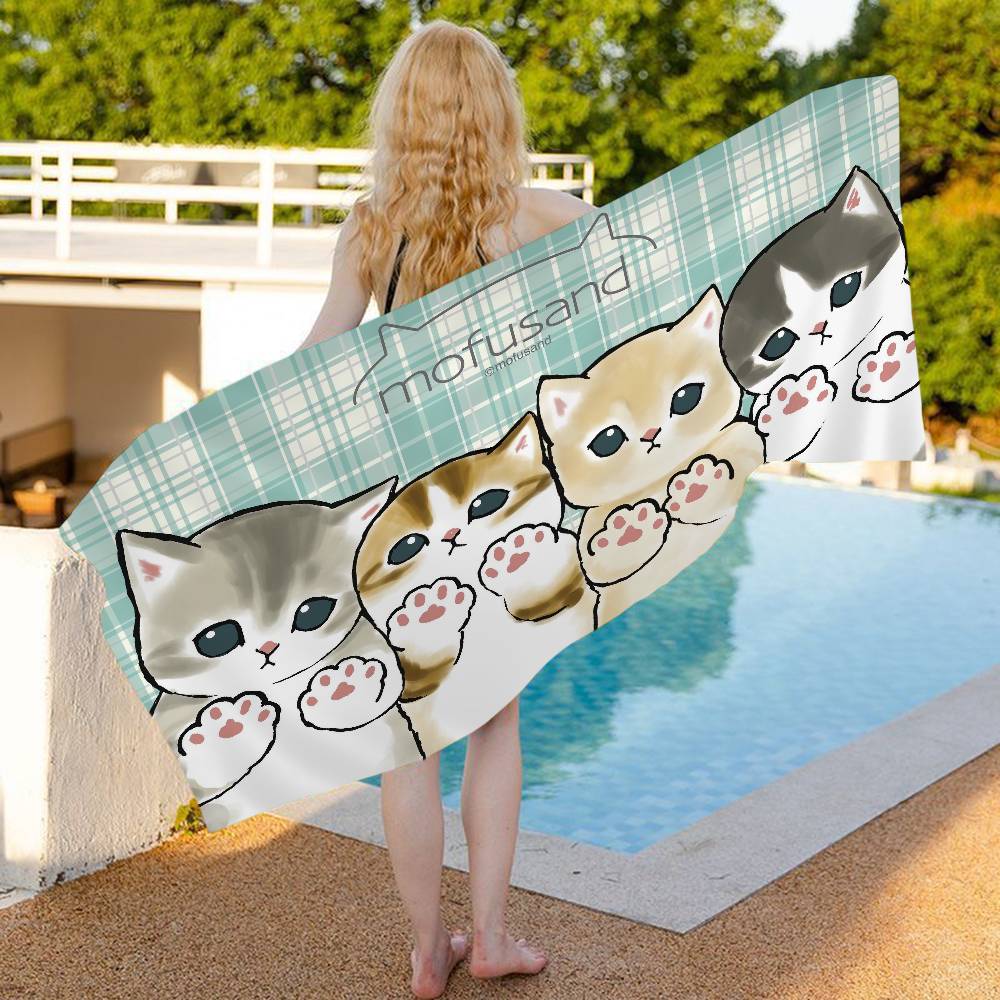 Funny Cat Mofusand Big Microfiber Beach Towels Quick Dry Towel Sand Beach Towels Pool Towel For Travel Swim Pool Yoga