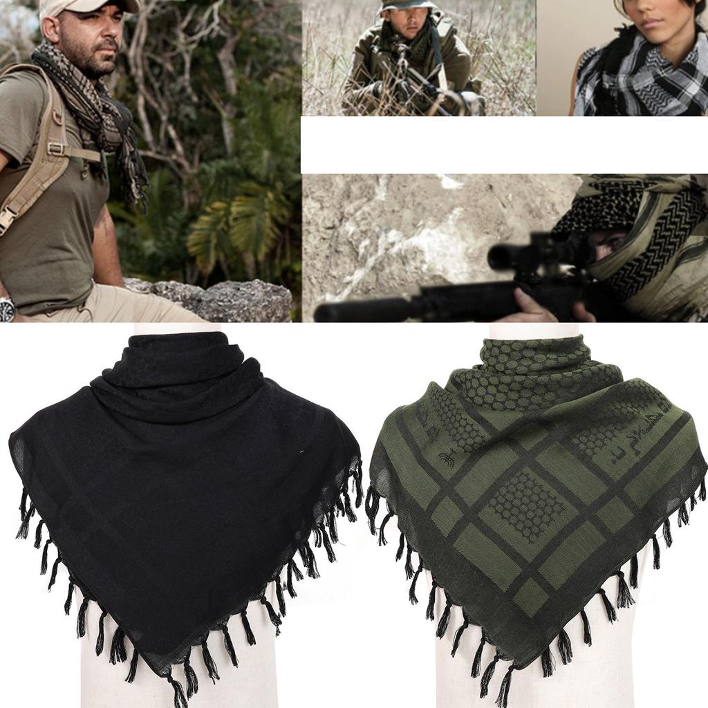 Arab Scarf Jacquard Pattern Adult Tactically Shemagh Scarf Middle Eastern Style Keffiyeh Anti Uv Dustproof Arab Scarf