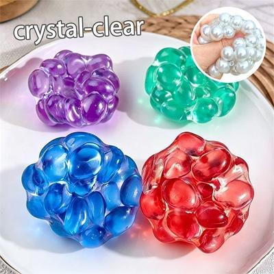 Geräuschvoller Kristall-Stressball Klar Noppig Weiche Knetmasse Kneten Ungiftig Fidget Sensorisches Spielzeug ADHS Schreibtisch Dekompression Angstlinderung