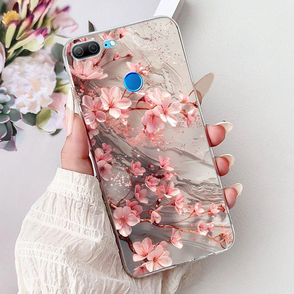 Clear For Honor 9 Lite Case Cute Cat Fashion Flowers Funny Painted Back Cover For Honor 9Lite Phone Case LLD-L21 LLD-L31 LLD-L11