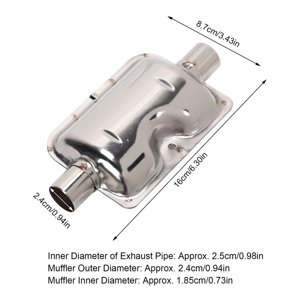 Parking   Heater Exhaust Pipe with Muffler Stainless Steel Fuel     Gas Vent Hose 2.5cm Inner Diameter